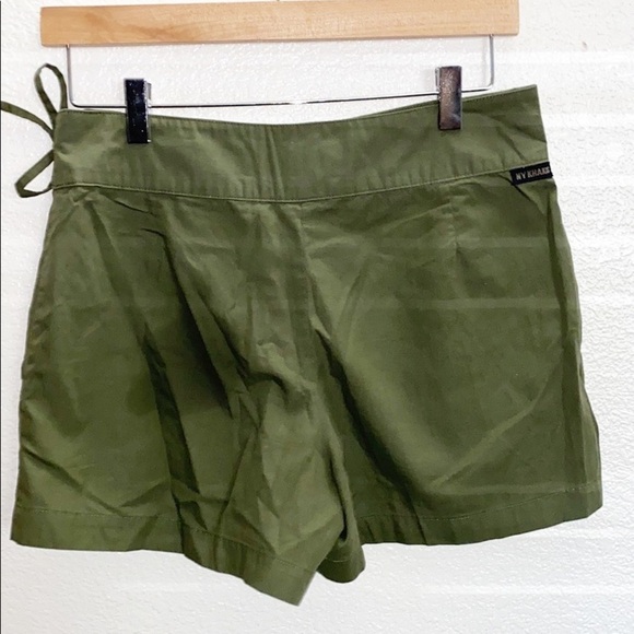 New York & Company Olive Green Tie Side Shorts - Picture 4 of 10